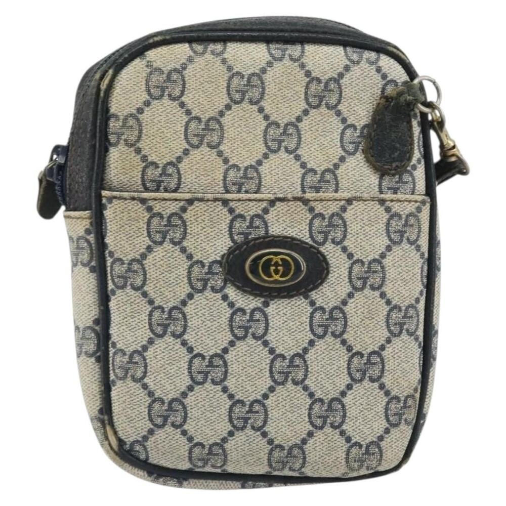 Gucci GG Supreme Shoulder Bag Navy Gold 001 23 151 Blue